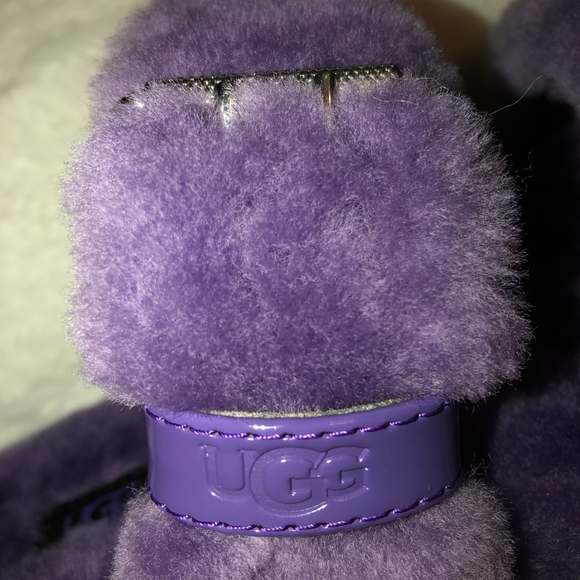 UGG Fuzz Yeah Sheepskin Sandal Violet Bloom - Picture 2 of 4